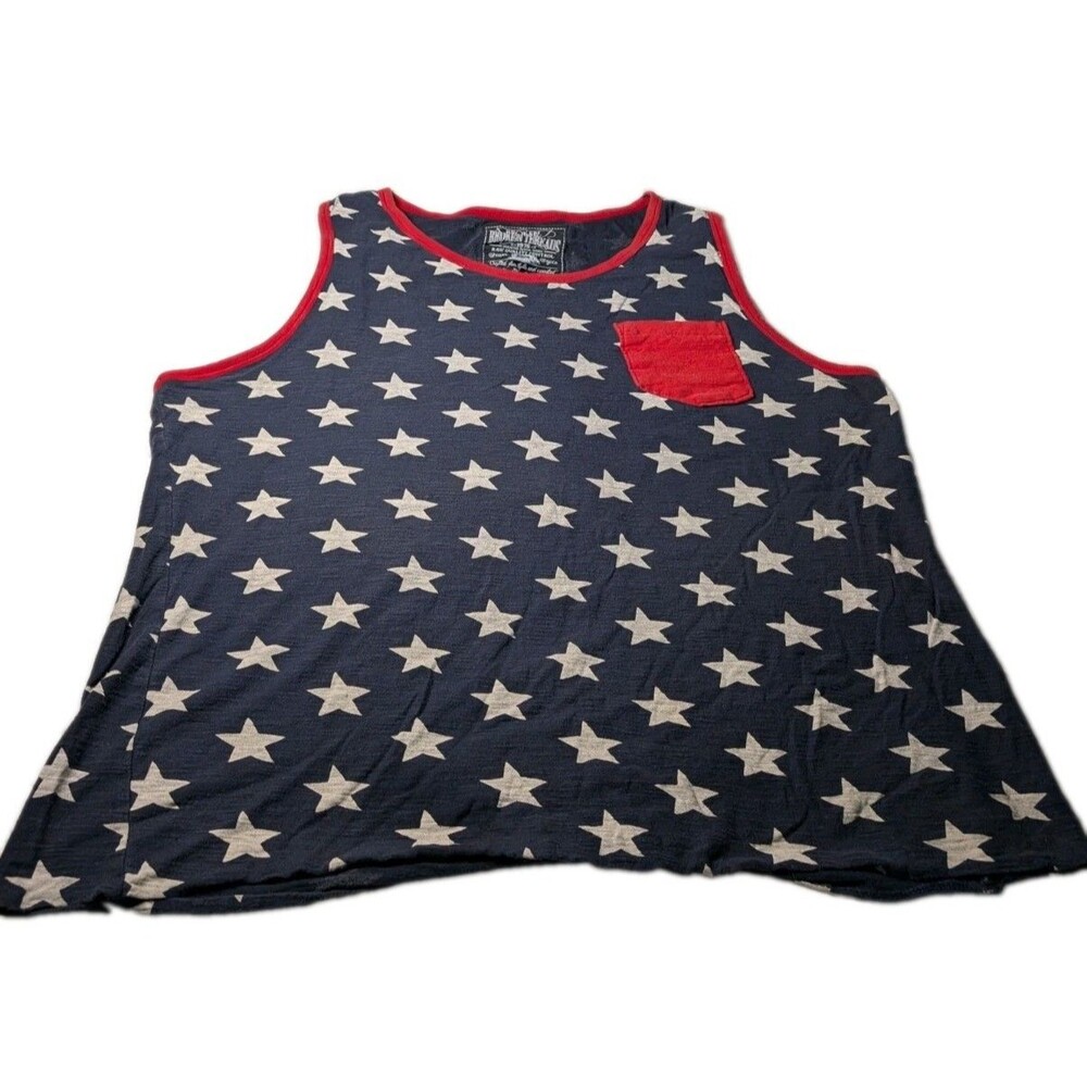 Broken Threads Womens XL Americana Stars Tank Top Distressed USA Festival Boho